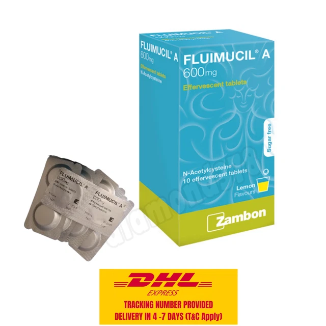 Fluimucil A 600 Mg Comprimés Effervescents - 10 Unités, Saveur Citron, Sans Sucre