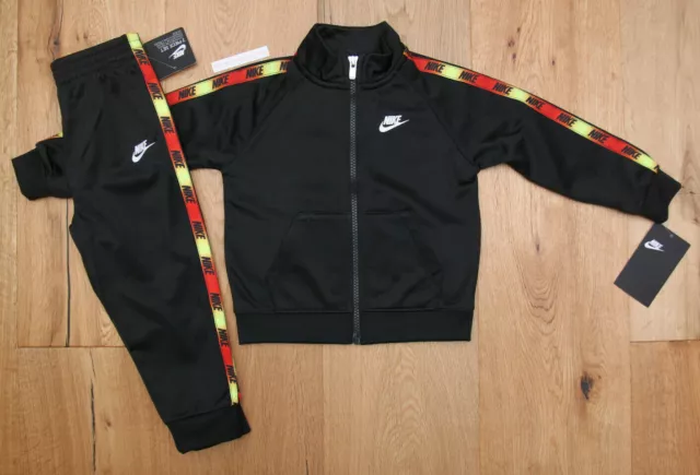 Nike Baby Boy 2 Piece Jogging Set ~ Black, Red, Yellow & White ~ Tracksuit ~