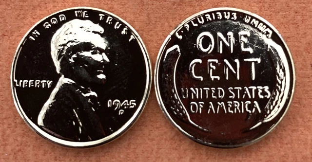 1940’s 24K GOLD PLATED Lincoln WHEAT Pennie US Coins Lincoln Cent Penny Ears 3