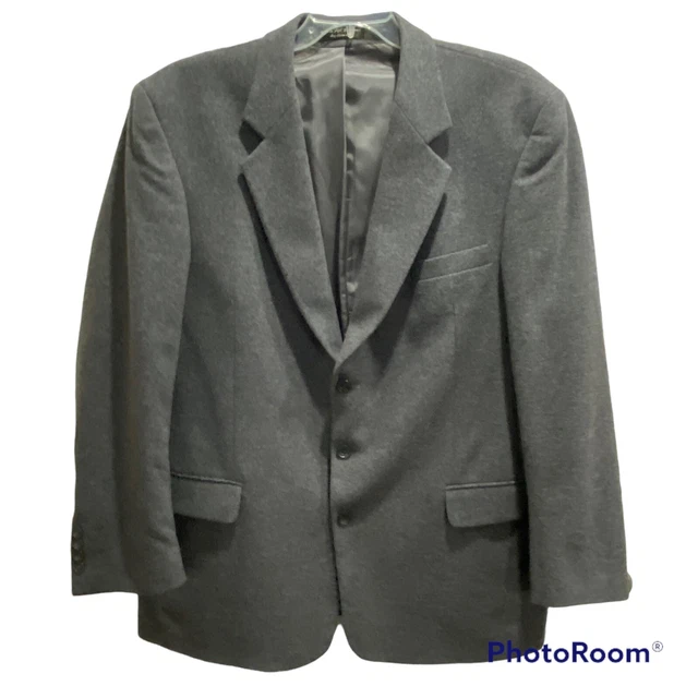 Gianfranco Ruffini Italy 46L Gray Cashmere Blend 3-Button Blazer Sport Coat Mens