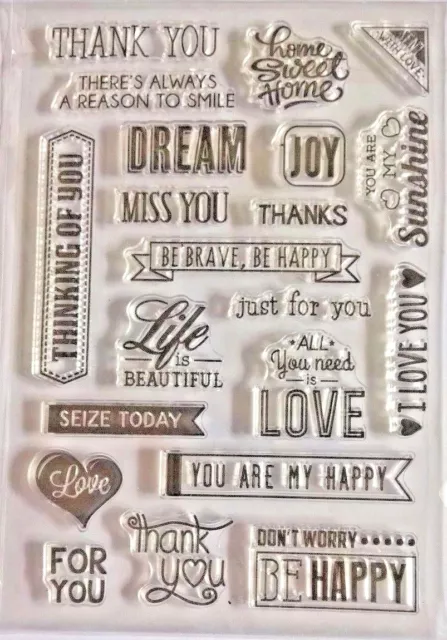 21 Clear Silicone Stamp Card Making Scrapbooking Home Decor Sentiment Sayings