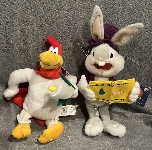 LOONEY TUNES VINTAGE Bugs Bunny And Foghorn Leghorn Rooster Plush 2002