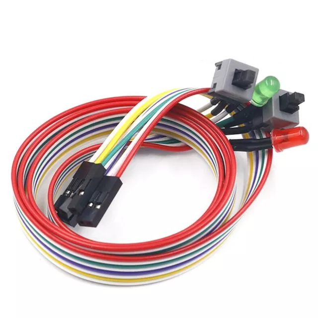 Motherboard Power Cable PC Power Reset Switch with LED Light Push Button Switch