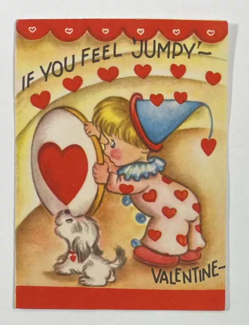 Vintage Folding Valentine Card Jumpy