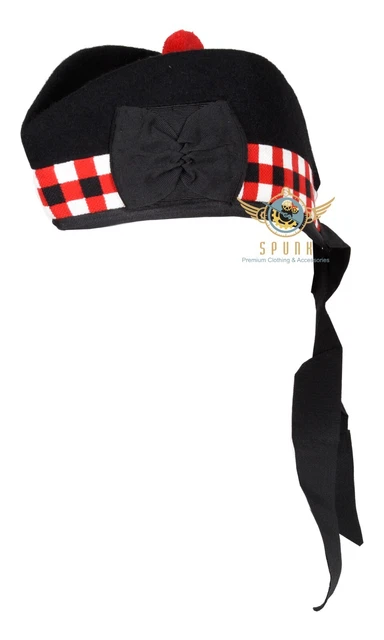 100% Wool Glengarry Cap Hat Premium Handmade SCOTTISH GLENGARRYS Diced Kilt Cap