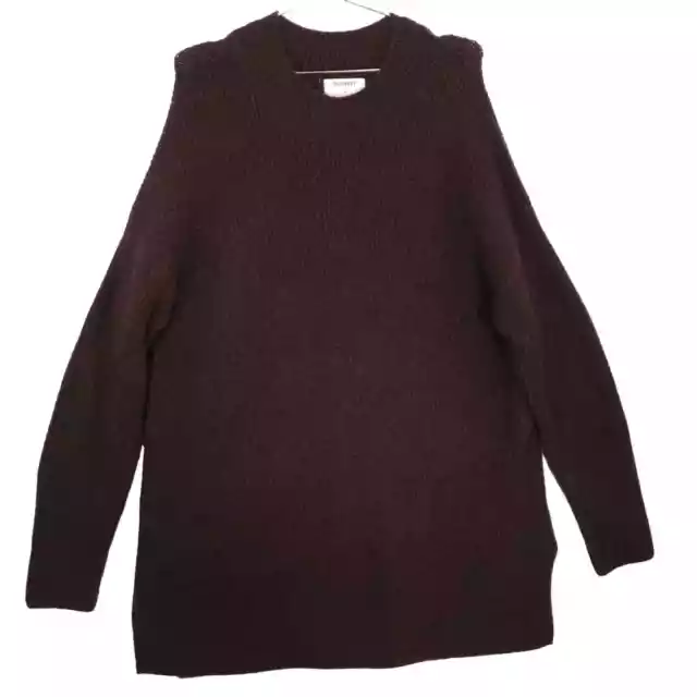 Old Navy Tunic Sweater Womens XXL Tall Maroon Fuzzy Cozy Mock Neck Knit Pullover