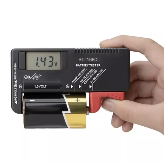 Tester Digitale Pile Batterie Carica Da 1,5-9V Aa Aaa Bottone Mini Stilo Bt168 2