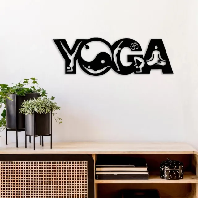 Wall Art Home Decor Metal Acrylic 3D Silhouette Poster USA Yoga