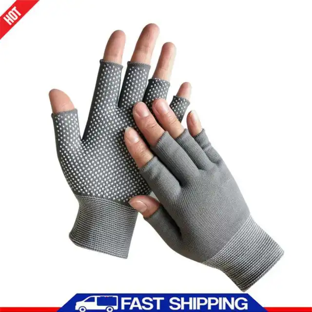 Fingerless Outdoor Bicycle Anti-skid Half Finger Fishing Gloves (Grey) ?
