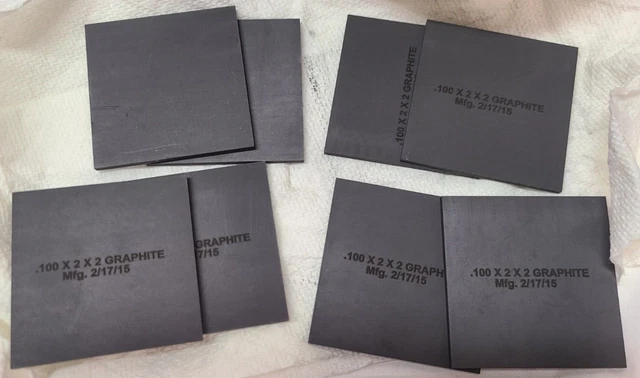 Lot of 48 2 X 2 X 0.1 inch sheets / panels of surface impregnated graphite