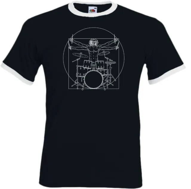 Drumming Da Vinci Uomo Vitruviano - Divertente T-shirt Batterista Batteria 6