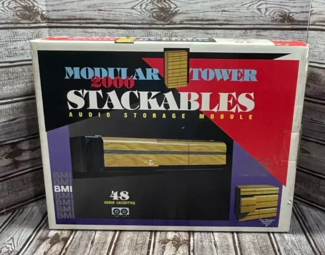 BMI Modular Tower 2000 Cassette Tape Storage Module Holds 48 Audio Tapes NEW