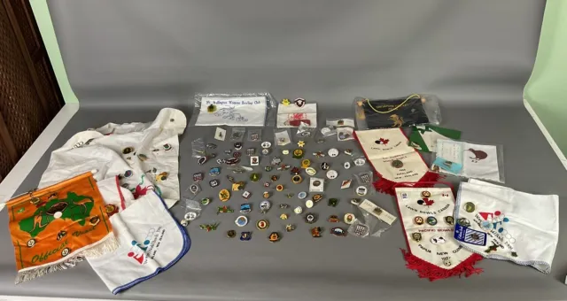 Job Lot 130 Vintage Bowling Club Pin Badges Bowls Indoor & Memorabilia  80’s