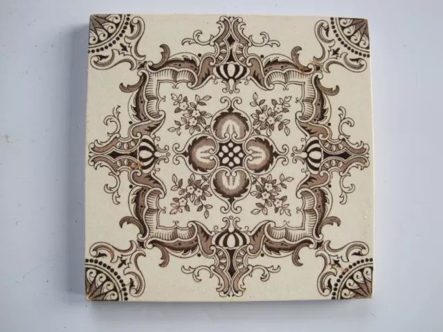 Antique Victorian Transfer Print Aesthetic Tile - Decorative Art Tile Co #1539
