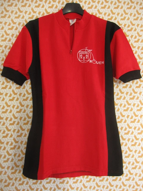 Maillot Cycliste Rouen ASCHR Acrylique 70'S Tricots