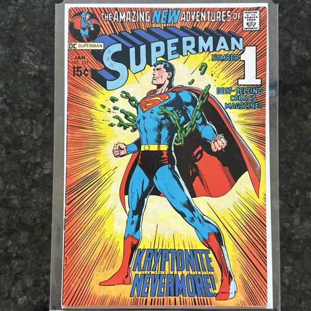 Superman #233 1971 Key DC Comic Book Iconic Neal Adams Cover Art