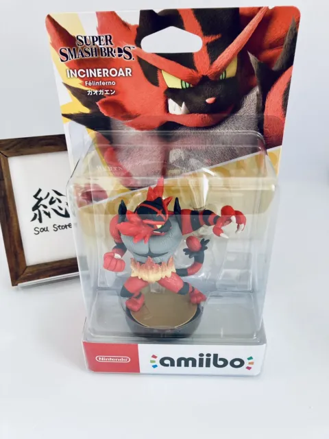Incineroar amiibo Super Smash Bros. Pokemon Nintendo Switch New Figure