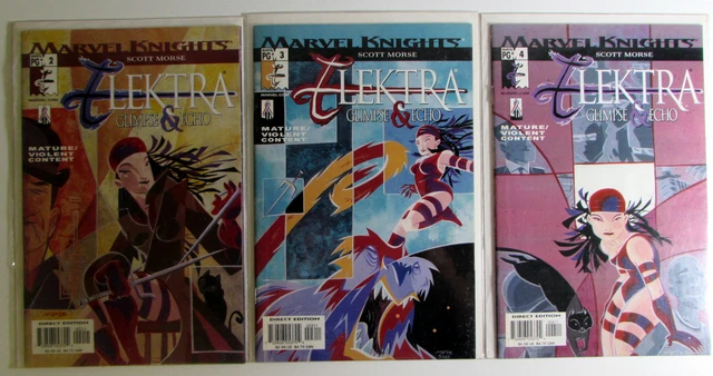 Elektra Glimpse & Echo Lot of 3 #2,3,4 Marvel (2002) NM 1st Print Comic Books