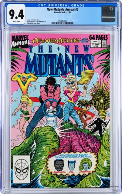 New Mutants Annual #5 CGC 9.4 (1989, Marvel) Rob Liefeld cover, Namorita app.