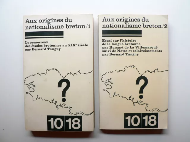 Tanguy AUX ORIGINES DU NATIONALISME BRETON 1977 2 vol DE LA VILLEMARQUÉ Bretagne