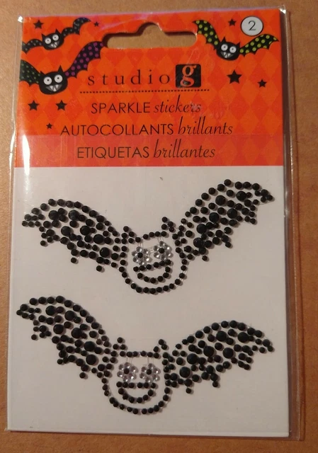 Studio G - 2 Black Bat Sparkle Stickers -