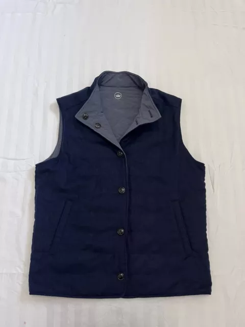 Peter Millar Crown Sport Reversible Quilted Cashmere Vest Jacket Golf Size Med
