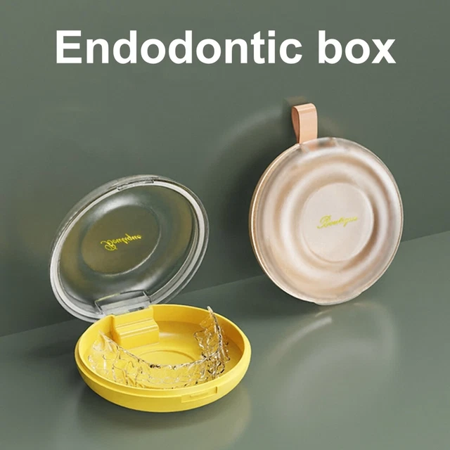 Denture Box Portable Transparent Lid Abs Plastic Air Tight Round Retainer Case