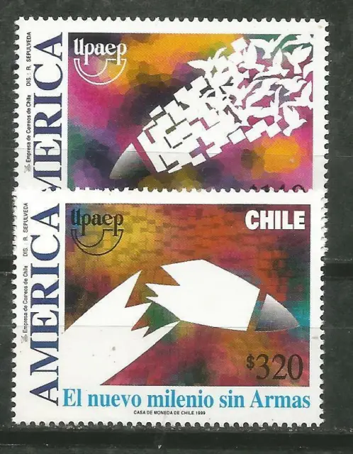 CHILE Scott# 1304-1305 ** MNH AMERICA Upaep New Millennium without weapons