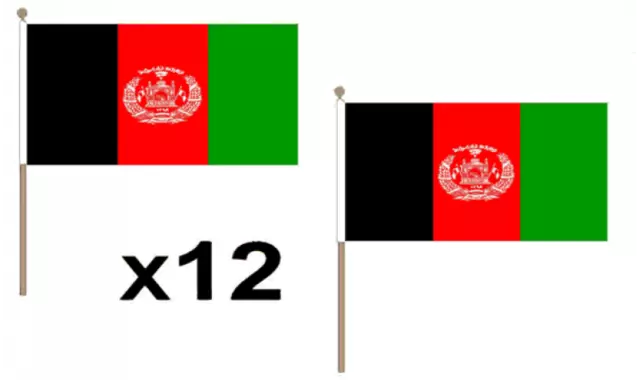 Pack Of 12 Afghanistan Hand Flags 9 x 6" - Party Conferences Office Display