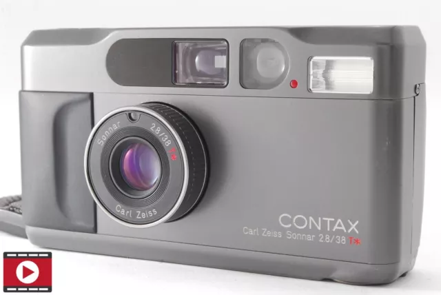 Video[NEAR MINT+]Contax T2 Titan Black Point&Shoot 35mm camera Japan w/DATA BACK
