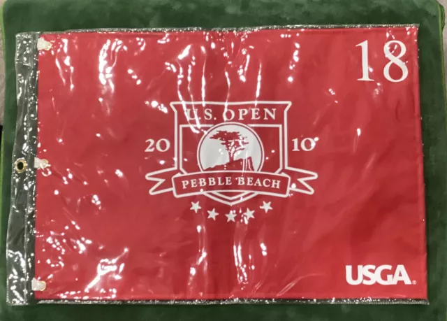 2010 US Open Flag Pebble Beach golf red silkscreen logo pin flag new