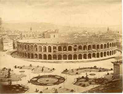 Arena Vintage cdv albumen print Italie 6 x 10 tirage albuminé CDV Verona 