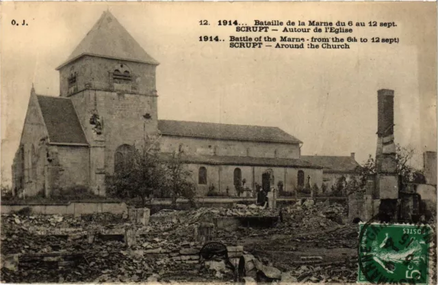 CPA MILITAIRE Bataille de la Marne-Scrupt-Autour de l'Eglise (316495)