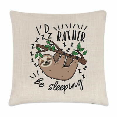 I'd Rather Be Sleeping Sloth Cushion Cover Pillow Funny Joke Animal Lazy
