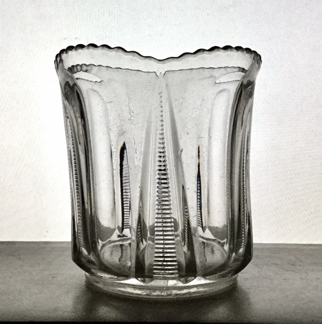 EAPG Antique Tarentum Glass Co. #292 Clear Spooner Spoon Vase LADDERS