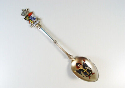 LOVELY Hand Painted Silver & Enamel Munich München Souvenir Spoon