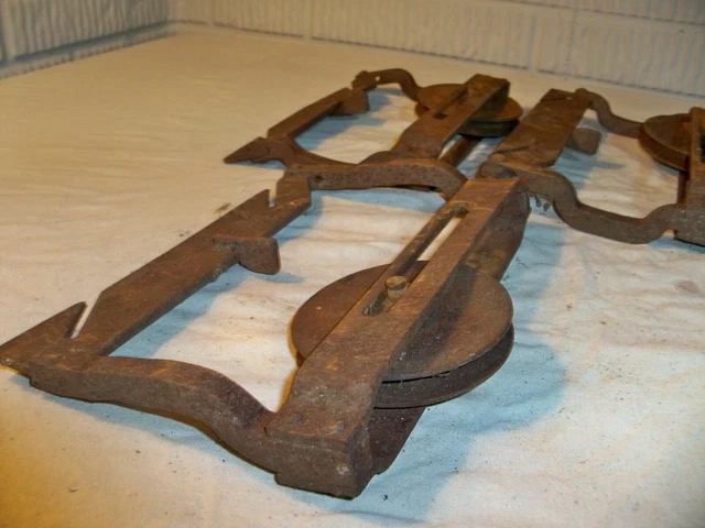 3 Vintage Iron Barn Door Roller Shed Sliding Door Trolley Wheels Hardware 5