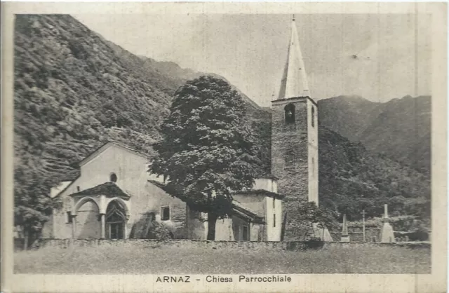 Armaz Chiesa Parrocchiale  Aosta - Val d'Aosta Cartolina viaggiata 1931