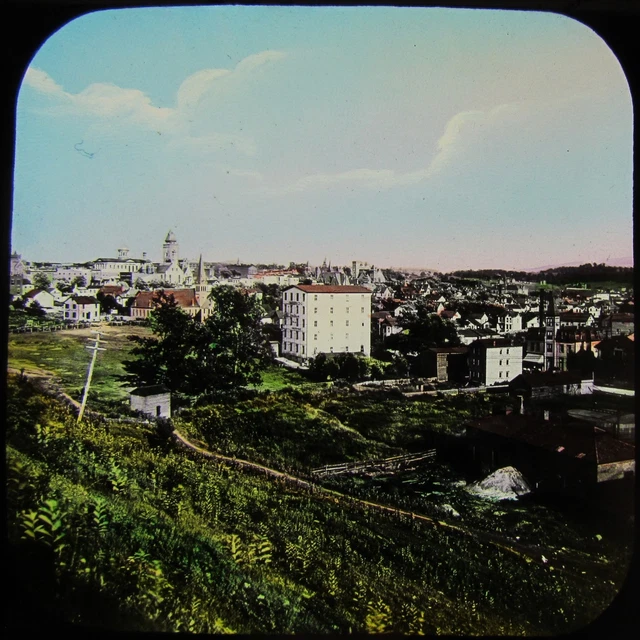 Glass Magic Lantern Slide UNIDENTIFIED TOWN IN PENNSYLVANIA C1893 USA RAILWAY