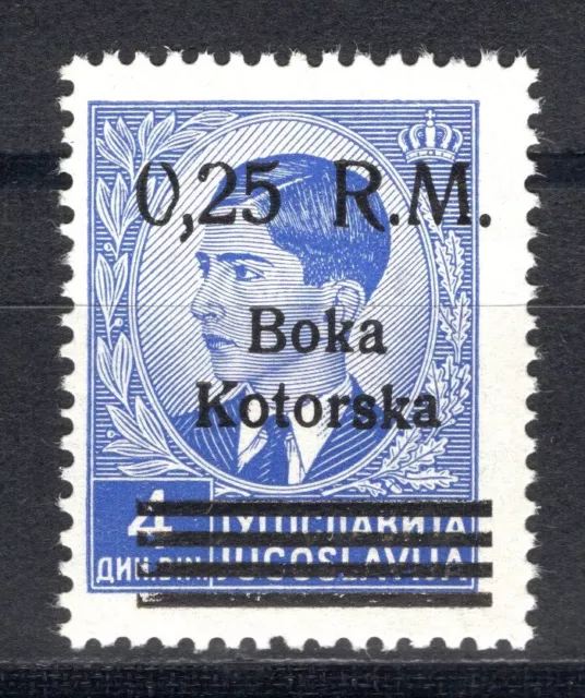 Dt. Besetzung II. WK - Kotor, Nr. 9 PF VIII, Plattenfehler, postfrisch