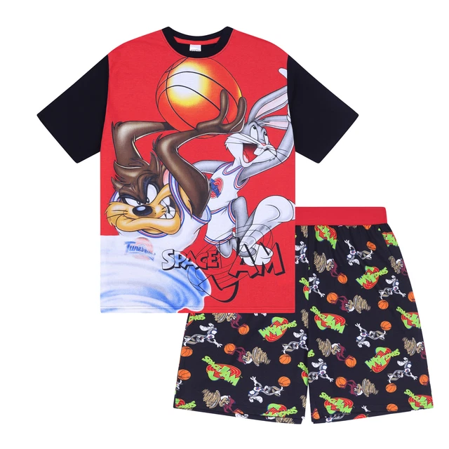 LOONEY TUNES MENS Pyjamas Short Space Jam Taz Daffy Duck Elmer Fudd