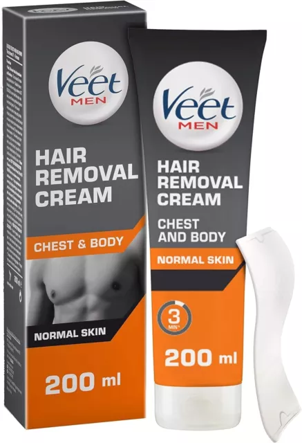 Veet Homme Crème Dépilatoire 200ml - Peau Normale, Efficace et Rapide