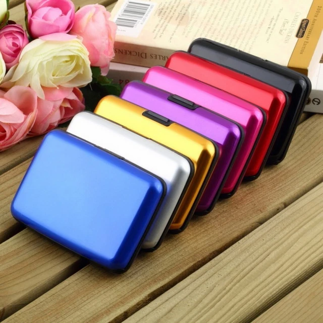 Men's Credit Card Holder Wallet Aluminum Metal Case Card Slot Portable Card Box