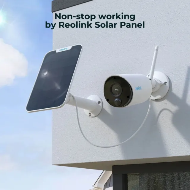 Reolink Kabellose Überwachungskamera Aussen WLAN Akku Cam Argus Eco+Solarpanel