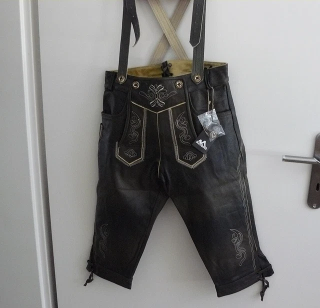 Almbock Trachtenlederhose Lederhose Ferdinand antik dunkelbraun 46 ungetragen