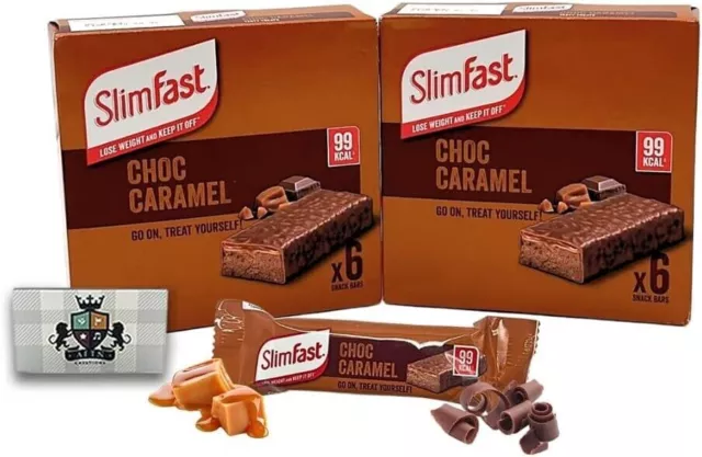 AETN Creations Slim Fast Chocolate Caramel Snack Bar 2 Boxes (12x25g) 99Kcal