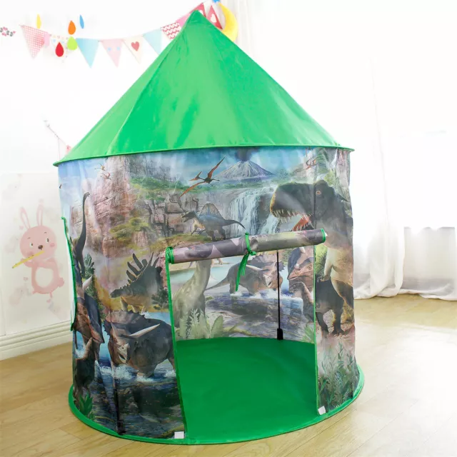 Kids Baby Pop Up Play Tent Cute Dinosaur Boys Playhouse Christmas Gift 3