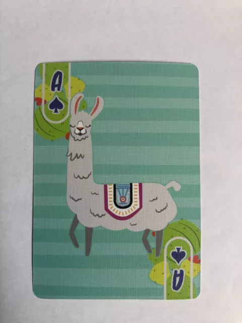 Drama Llama Rainbow Fancy Fashion Dress Animal Swap Playing Card. Ace of Spades