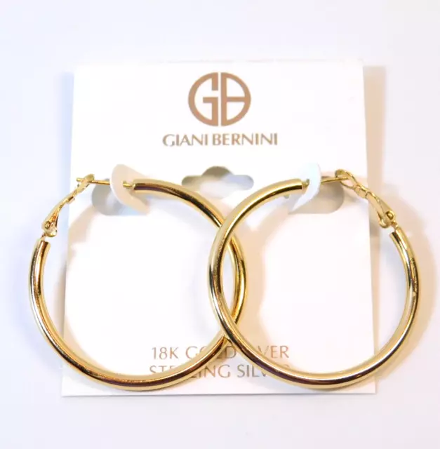 Giani Bernini 18K Gold Over Sterling Silver Polished Tube Large Hoop Earrings