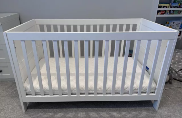 Silver Cross Bromley cot bed white immaculate condition (two for sale as twins)
